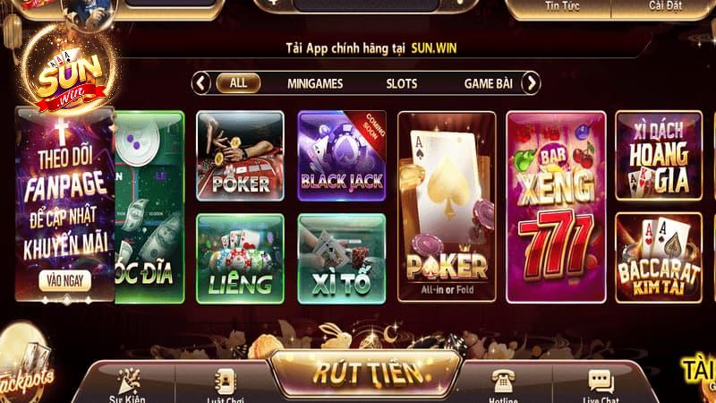 Giới thiệu tựa game bài Poker Sunwin