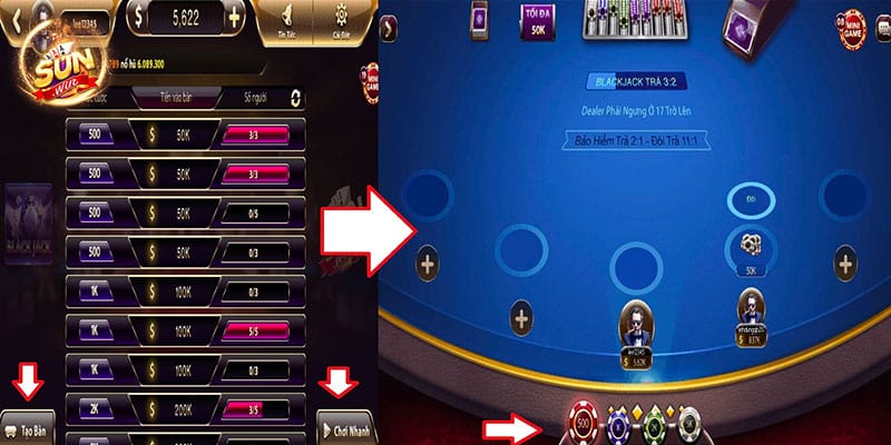 Điểm độc đáo không thể bỏ lỡ khi trải nghiệm tại Blackjack Sunwin